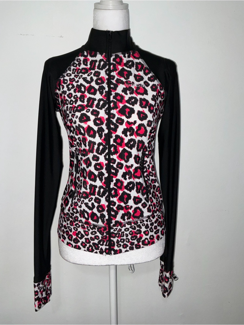 Vintage/Y2K Bebe Pink and Black Animal Print Jacket made in the USA. RHINESTONE